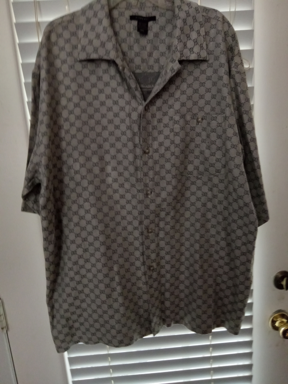 Synergy Organic Clothing Gray Patterned Polo Shirt